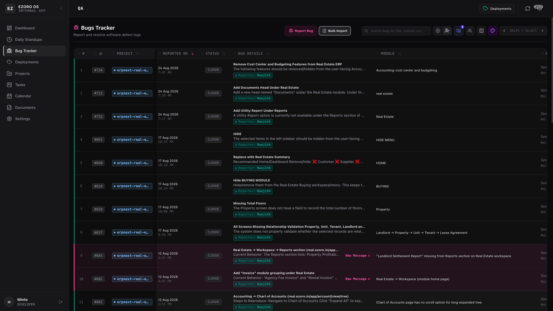 Ezoro OS Interface